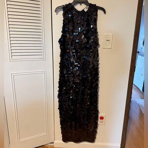 Wayf Black Sequin Overlay Dress